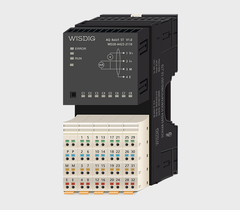 高达科技的8路模拟量输出模块-8通道电流电压信号输出